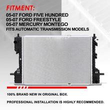 2761 OE Style Aluminum Core Cooling Radiator Replacement for Ford Freestyle Five Hundred Mercury Montego AT 05-07