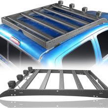 Hooke Road Tacoma Top Roof Rack Luggage Cargo Carrier w/4x18W LED Lights for 2nd 3rd Gen Tacoma 2005-2021 4-Door Double Cab Pickup Truck