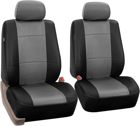 FH Group PU001102 PU Leather Seat Covers (Beige) Front Set – Universal Fit for Cars Trucks & SUVs