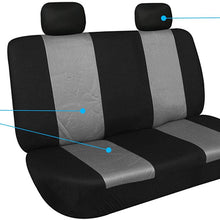 FH Group FH-FB102114 Full Set Classic Cloth Car Seat Covers Gray/Black Color with F11306 Vinyl Floor Mats - Fit Most Car, Truck, SUV, or Van
