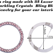 LivTee 2 PCS Crystal Rhinestone Car Engine Start Stop Decoration Ring, Bling car Accessories, Push to Start Button, Key Ignition & Knob Bling Ring