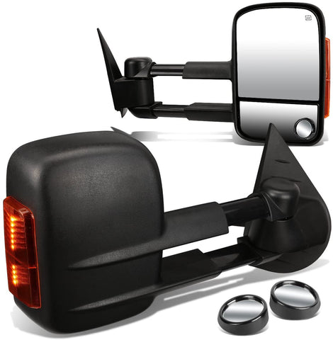 DNA Motoring TWM-003-T888-BK-AM+DM-SY-022 Pair of Towing Side Mirrors + Blind Spot Mirrors