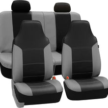 FH Group FH-PU103114 High Back Royal PU Leather Car Seat Covers Airbag & Split Solid Black-Fit Most Car, Truck, SUV, or Van