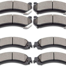 SCITOO Ceramic Front Rear Disc Brake Pad Set Compatible ATD785C ATD834C for Cadillac Escalade EXT ESV,Chevy Avalanche Silverado Suburban 1500/Tahoe,GMC Yukon/Sierra 1500