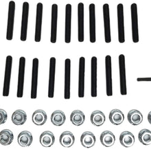 Z Whip 19pc Oil Pan Stud Kit with Locking Nuts Compatible with Acura Integra Honda Civic Del sol VTEC Type R GSR B18 B20 B16 D15 D16 1.8L H22 H23 B C D F H Series Engines B Engine Oilpan Bolt Set
