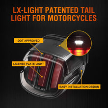 DOT Approved Smoked LED Tail Light with Turn Signal Brake License Plate Light for Harley Dyna Fatboy Road King Electra Glide Nightster Street Bob,EMC Bulit-in