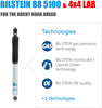 Bilstein B8 5100 Series 2 Front Shocks Kit for 06-'08 Dodge Ram 1500 Mega Cab 4WD 6-8 inch lift Ride Monotube replacement Gas Charged Shock absorbers part number 24-187213