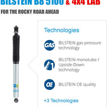 Bilstein B8 5100 Series 2 Rear Shocks Kit for 87-'95 Jeep Wrangler 3-4 inch lift Ride Monotube replacement Gas Charged Shock absorbers part number 24-185660