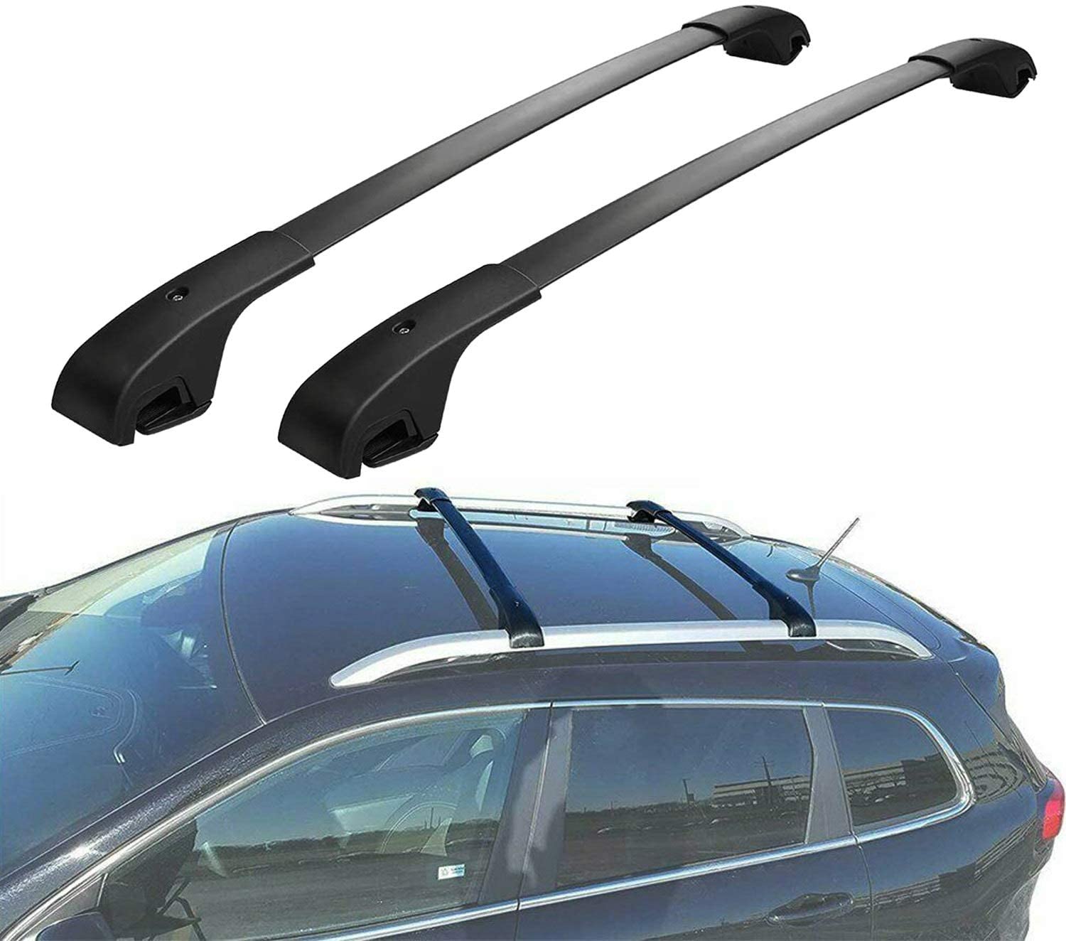 JUEDIMA Roof Rack Cross bars Replacement For 2014 2015 2016 2017 2018 2019 2020 CHEROKEE,Rooftop Luggage Crossbars