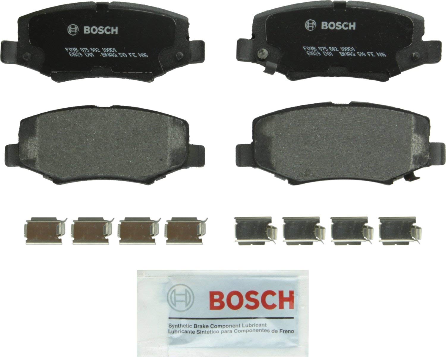 Bosch BP1274 QuietCast Premium Semi-Metallic Disc Brake Pad Set For Dodge: 2007-2011 Nitro; Jeep: 2008-2012 Liberty, 2007-17 Wrangler; Rear