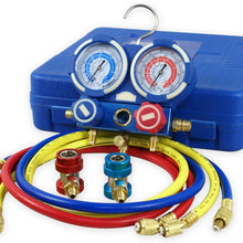 ZENY Diagnostic A/C Manifold Gauge Set R134a Refrigeration Kit Brass Auto Serivice Kit 4FT w/Case, 1/4" SAE Fittings