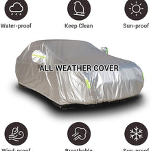 Shieldo Basic Car Cover with Build-in Storage Bag Door Zipper Windproof Straps and Buckles 100% Waterproof All Season Weather-Proof Fit 170"-190" Length Sedan