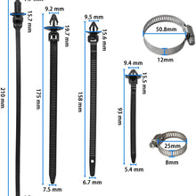 Shineyoo Car Retainer Clips Plastic Fasteners Kit Fender Rivet Clips 16 Most Popular Sizes-650Pcs Auto Push Pin Rivets Kit with Fastener Remover Cable Tie for GM Ford Toyota Honda Chrysler