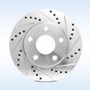 Power Sport Cross Drilled Slotted Brake Rotors and Ceramic Brake Pads Kit -81180 [FRONTS]