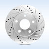 Power Sport Cross Drilled Slotted Brake Rotors and Ceramic Brake Pads Kit -81347 [FRONTS]