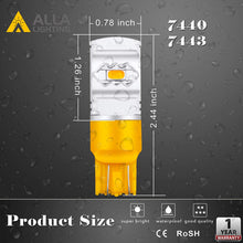 Alla Lighting 3800lm T20 7440 7443 Amber Yellow LED Bulbs Xtreme Super Bright 7441 7440NA 7444NA WY21W High Power ETI 56-SMD 12V Car Truck Turn Signal Blinker Lights