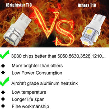 iBrightstar Extremely Bright 3030 Chipsets 168 175 194 2825 W5W T10 Wedge LED Bulbs For License Plate Interior Map Dome Trunk Lights, Blue