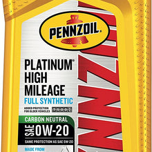 Pennzoil Platinum High Mileage Full Synthetic 5W-30 Motor Oil for Vehicles Over 75K Miles (5-Quart, Single-Pack)