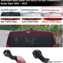 HD Third Roof Top Mount Brake Lamp Reverse Rear View Backup Camera Angle and Distance Adjustable IR Night Vision for Mercedes Benz Viano Vito W639 V6 Van 3 (B7244(Double Door Without 3 Screw Holes)