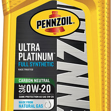 Pennzoil Ultra Platinum Full Synthetic 0W-20 Motor Oil (5-Quart, Single Pack)