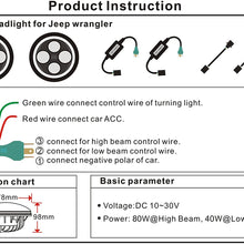 7" LED Headlights Bulb with White Halo Angel Eye Ring DRL & Amber Turn Signal Lights for Jeep Wrangler JK LJ CJ Hummer H1 H2