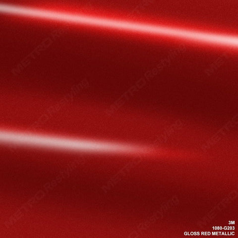 3M 1080 G203 GLOSS RED METALLIC 5ft x 1ft (5 sq/ft) Car Wrap Vinyl Film