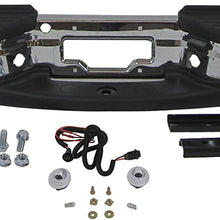 99-07 FORD SUPER DUTY F250 F350 450 550 REAR STEP BUMPER CHROME FULL ASSY WITH BRACKETS, WITH PADS, WITH HITCH, WITH LICENSE LAMP & CABLE (WITHOUT SENSOR HOLE)(OEM TYPE) FO1101141