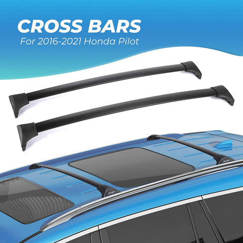 BougeRV Car Roof Rack Cross Bars for 2016-2021 Honda Pilot with Side Rails, Aluminum Cross Bar Replacement for Rooftop Cargo Carrier Bag Luggage Kayak Canoe Bike Snowboard Skiboard