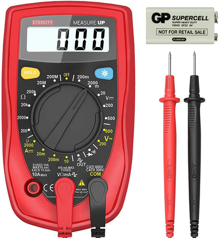 Etekcity Digital Multimeter, Amp Volt Ohm Voltage Tester Meter with Diode and Continuity Test, Dual Fused for Anti-Burn