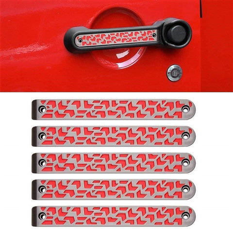 5x Aluminum Side Door Grab Handle Knobs Inserts Cover Trim for 2007-2018 Jeep Wrangler JK & Liberty Sahara & Unlimited 2 Door & 4 Door