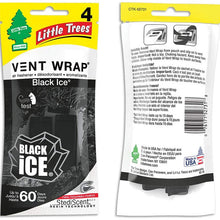 Little Trees Car Air Freshener | Vent Wrap Provides Long-Lasting Scent, Invisibly Fresh! | Black Ice, 4-Packs (4 Count)