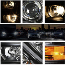 Projector Headlight Assembly Compatible with Chevy Silverado 14-15 Headlamps with Black Housing Amber Corner