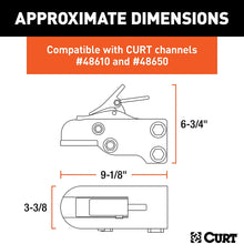CURT 25328 Channel-Mount Adjustable Trailer Coupler, 2-5/16-Inch Hitch Ball, 15,000 lbs