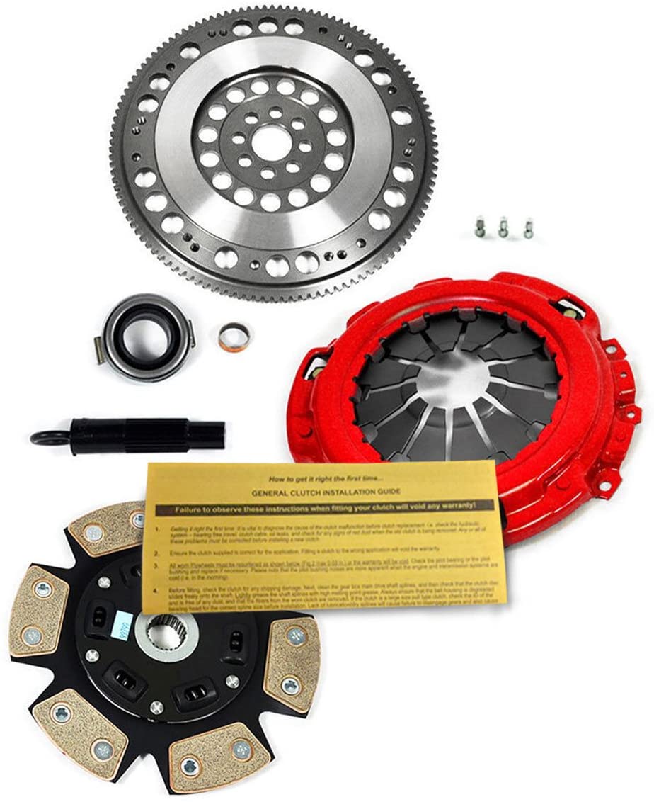 EFT 6-PUCK CLUTCH KIT + PROLITE FLYWHEEL FOR ACURA RSX TYPE-S CIVIC Si 2.0L K20 K24