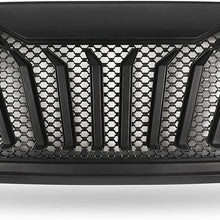 VZ4X4 Front Grill Mesh Grille Guard for 2018 2019 2020 Jeep Wrangler JL - Matte Black