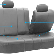 FH Group PU103114 High Back Royal PU Leather Car Seat Covers Airbag & Split Solid Gray-Fit Most Car, Truck, SUV, or Van