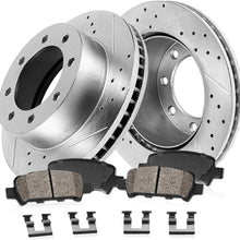 Callahan CDS02781 REAR 340mm D/S 8 Lug [2] Rotors + Ceramic Brake Pads + Clips [ fit Ford F250 Super Duty RWD ]