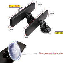 PME 9.8” Day/Night Rear View Mirror, Universal Car Truck Mirror Interior Rear View Mirror Suction Cup Rearview Mirror - Deluxe Version,Plain Mirror
