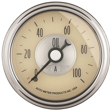 Auto Meter 2021 Prestige Antique Ivory 2-1/16" 0-100 PSI Mechanical Oil Pressure Gauge