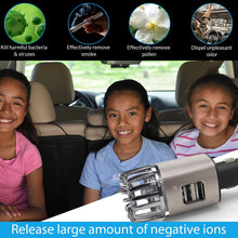 ZERLA Car Air Purifier, Car Air Freshener and 2-in-1 Ionic Air Purifier / 4.8A Metal Dual USB Ports - Remove Dust, Pollen, Smoke and Bad Odors