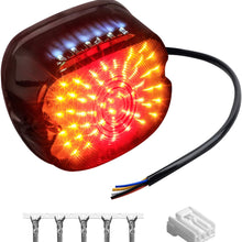 NTHREEAUTO Smoked LED Tail Light Brake Turn Signal Light Low Profile Taillights Compatible with Harley Road King, Sportster 883 1200, FXDL, FLST, Electra Road Glide, Dyna