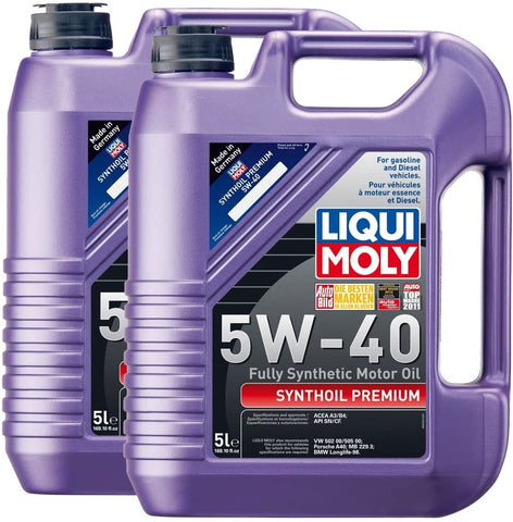 2 Pack - Liqui Moly 2041 Premium 5W-40 Synthetic Motor Oil - 5 Liter Jug (2)