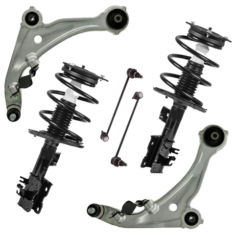 Detroit Axle - 6pc Front Struts w/Coil Spring Assembly, Lower Control Arms w/Ball Joints, Sway Bar Links for 2007 2008 2009 2010 2011 2012 Nissan Altima