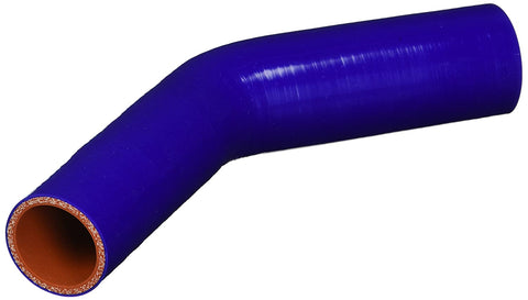 HPS HTSER45-150-175-BLUE Silicone High Temperature 4-ply Reinforced 45 degree Elbow Reducer Coupler Hose, 75 PSI Maximum Pressure, 4