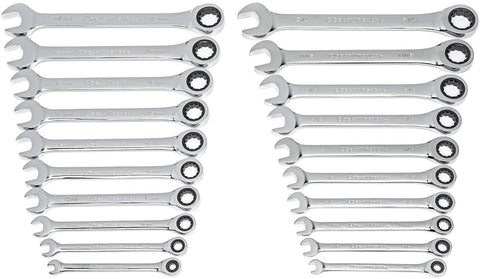 GEARWRENCH 20 Pc. Ratcheting Wrench Set, SAE/Metric - 35720