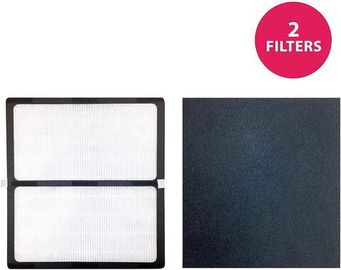 Crucial Air Replacement Filter Compatible with Idylis Hepa Style D Air Purifier Filter & Carbon Filter Part # IAF-H-100D, 302656, Filter Kit Fits Idylis IAP-10-280 Air Purifier Model - Bulk (2 Pack)
