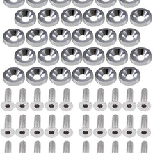 RKURCK M6x20mm CNC Billet Aluminum Fender Bumper Washer Bolt Engine Bay Dress Up Fastener Kit for Auto Vehicle Refitting 30 Pcs