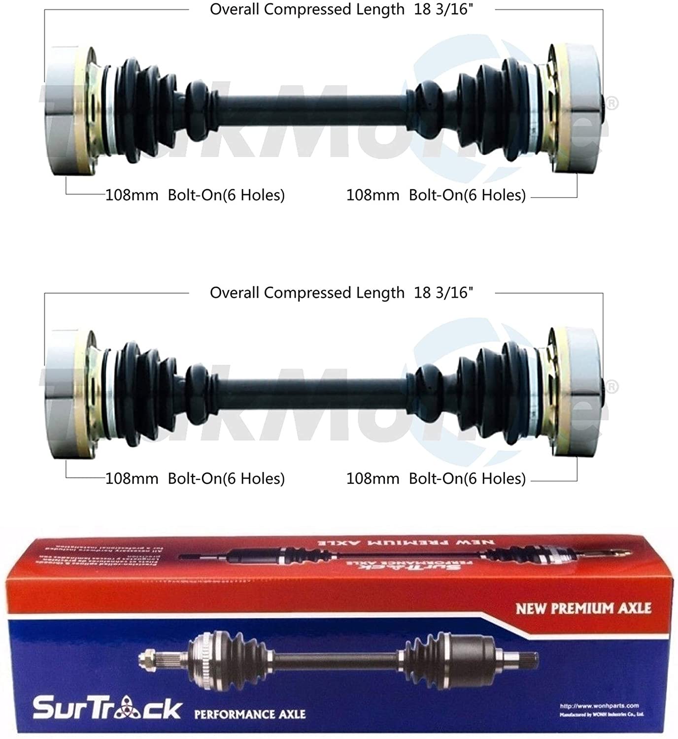 SurTrack Pair Set of 2 Rear CV Axle Shafts For BMW E34 525i 535i 540i