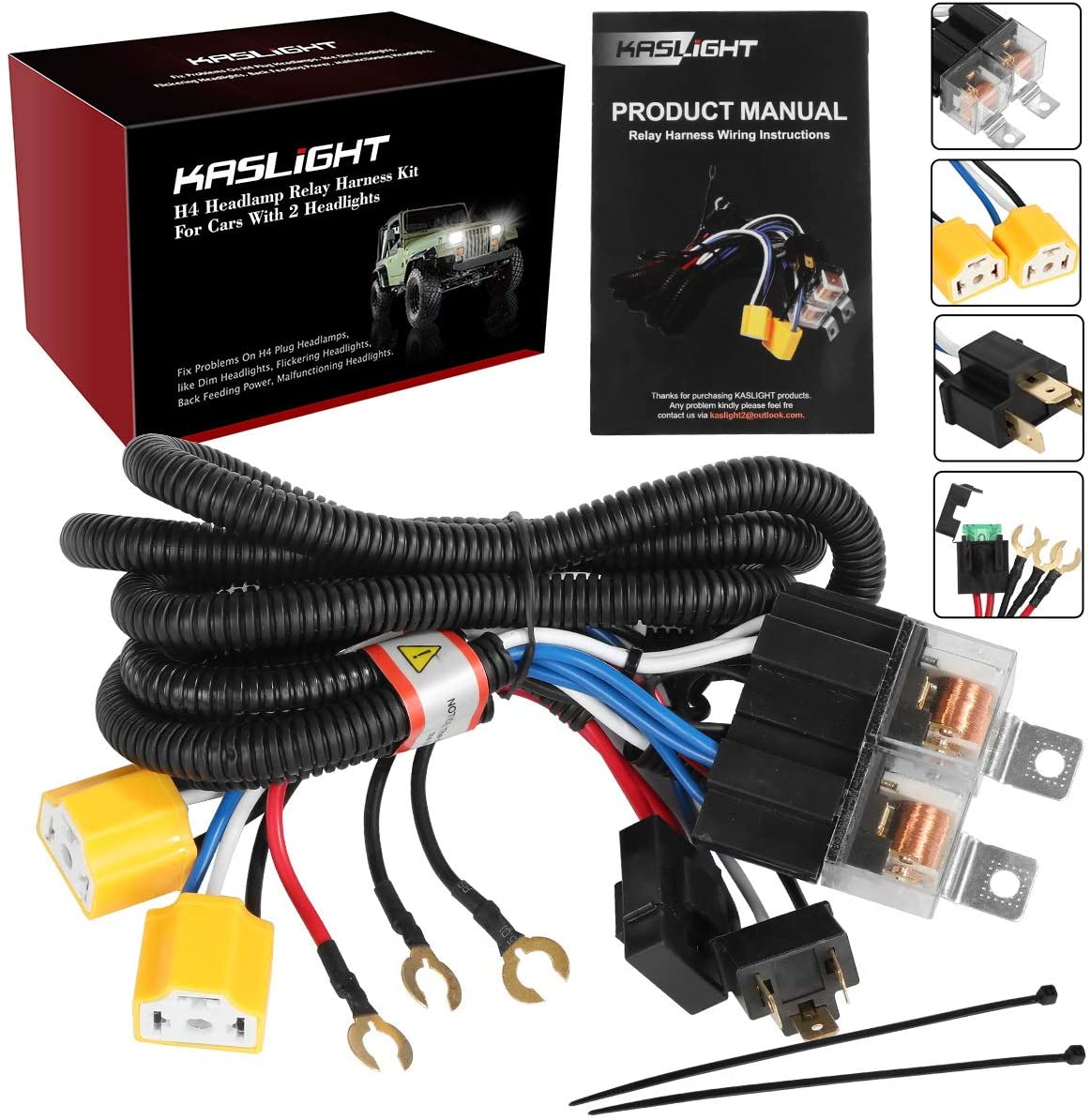 1Set 2 Headlight Harness H4 Headlight Relay Harness H6054 H4 Relay Harness Toyota Pickup Headlights H4 Wiring Harness Headlight Relay Kit For Toyota 95-97 Tacoma 88-95 Pickup Fix Dual Ground Problem