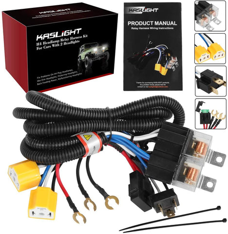 1Set 2 Headlight Harness H4 Headlight Relay Harness H6054 H4 Relay Harness Toyota Pickup Headlights H4 Wiring Harness Headlight Relay Kit For Toyota 95-97 Tacoma 88-95 Pickup Fix Dual Ground Problem
